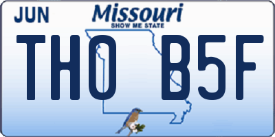 MO license plate TH0B5F