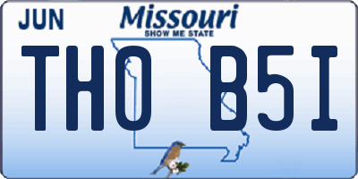 MO license plate TH0B5I