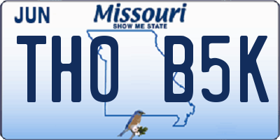 MO license plate TH0B5K