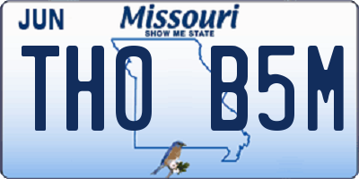 MO license plate TH0B5M