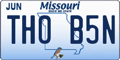 MO license plate TH0B5N