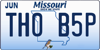 MO license plate TH0B5P