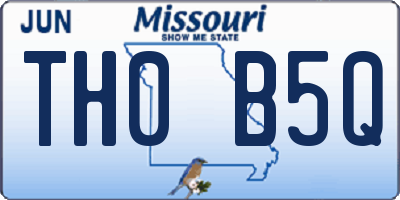 MO license plate TH0B5Q