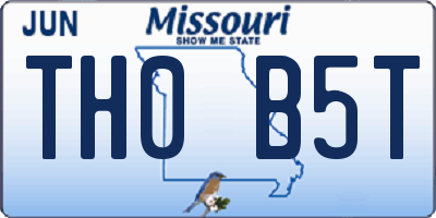 MO license plate TH0B5T