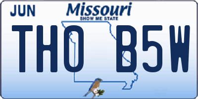 MO license plate TH0B5W