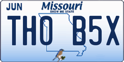 MO license plate TH0B5X