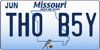 MO license plate TH0B5Y