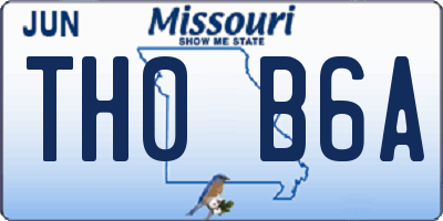 MO license plate TH0B6A
