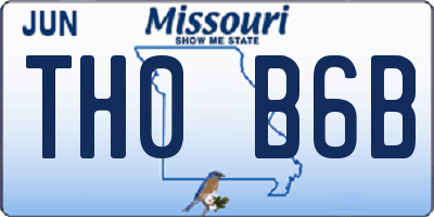 MO license plate TH0B6B