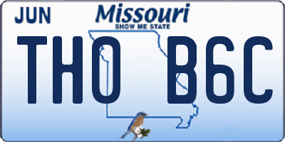 MO license plate TH0B6C