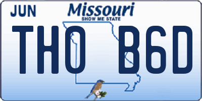 MO license plate TH0B6D
