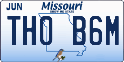 MO license plate TH0B6M