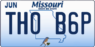 MO license plate TH0B6P