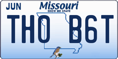 MO license plate TH0B6T
