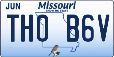 MO license plate TH0B6V