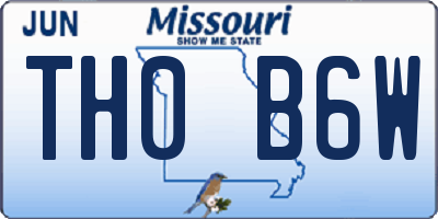 MO license plate TH0B6W