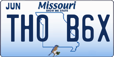 MO license plate TH0B6X