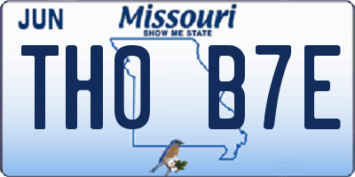 MO license plate TH0B7E