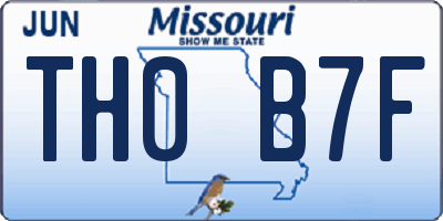 MO license plate TH0B7F