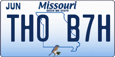 MO license plate TH0B7H