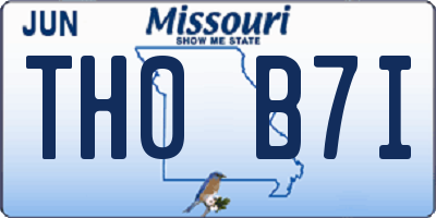 MO license plate TH0B7I