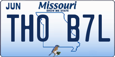 MO license plate TH0B7L