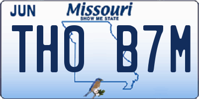 MO license plate TH0B7M