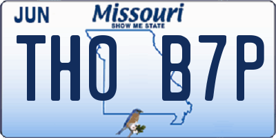 MO license plate TH0B7P