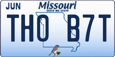 MO license plate TH0B7T