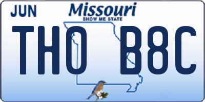 MO license plate TH0B8C