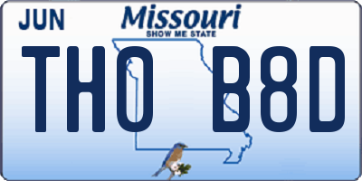 MO license plate TH0B8D