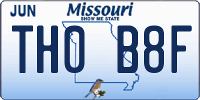MO license plate TH0B8F