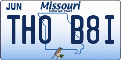 MO license plate TH0B8I