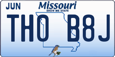 MO license plate TH0B8J