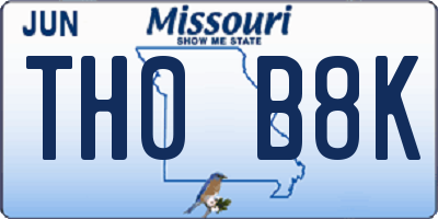 MO license plate TH0B8K