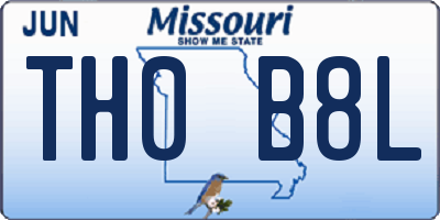 MO license plate TH0B8L