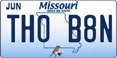 MO license plate TH0B8N