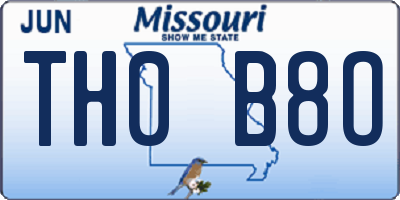 MO license plate TH0B8O