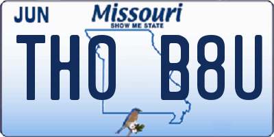 MO license plate TH0B8U