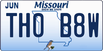 MO license plate TH0B8W