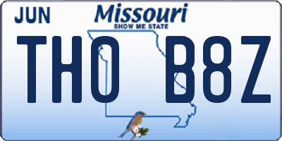 MO license plate TH0B8Z
