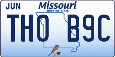 MO license plate TH0B9C