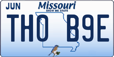 MO license plate TH0B9E
