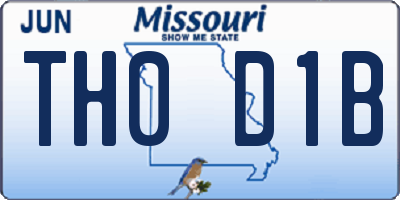 MO license plate TH0D1B