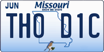 MO license plate TH0D1C