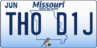 MO license plate TH0D1J