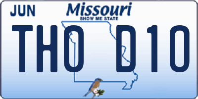 MO license plate TH0D1O