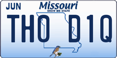 MO license plate TH0D1Q