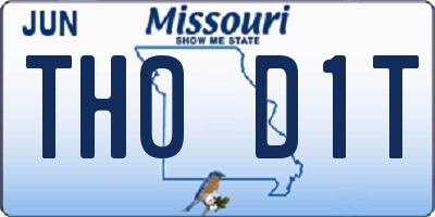MO license plate TH0D1T