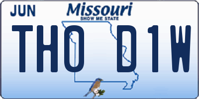 MO license plate TH0D1W